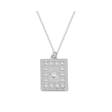 Shine square silver necklace