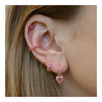Piercing flower rubí Silver