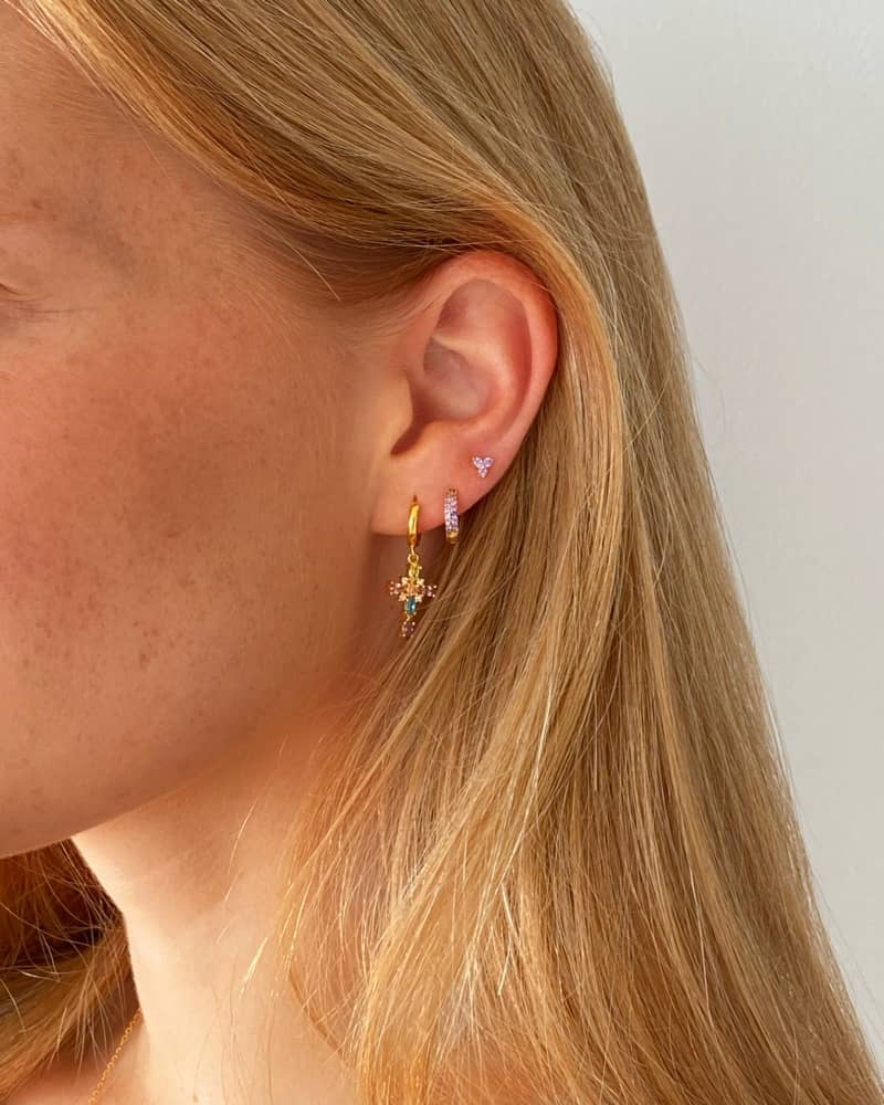 Pendientes double glass violet