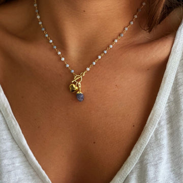 Essentia blue opal necklace