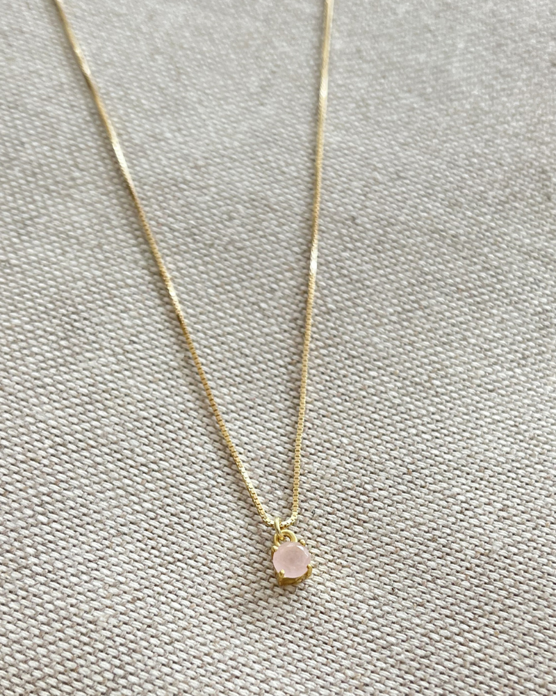 Collar Lumiere Cuarzo rosa