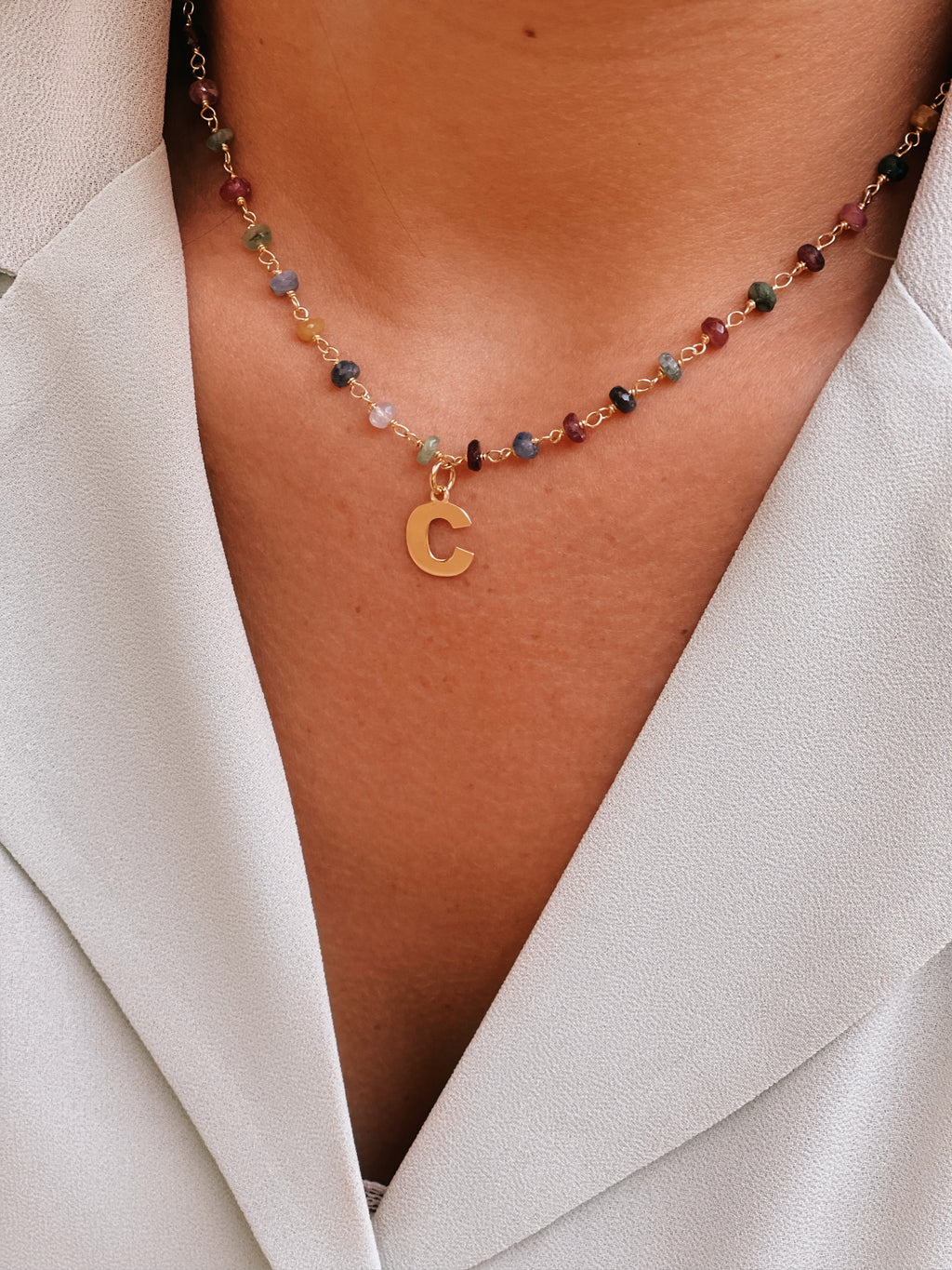 Collar Big Initial turmalina light