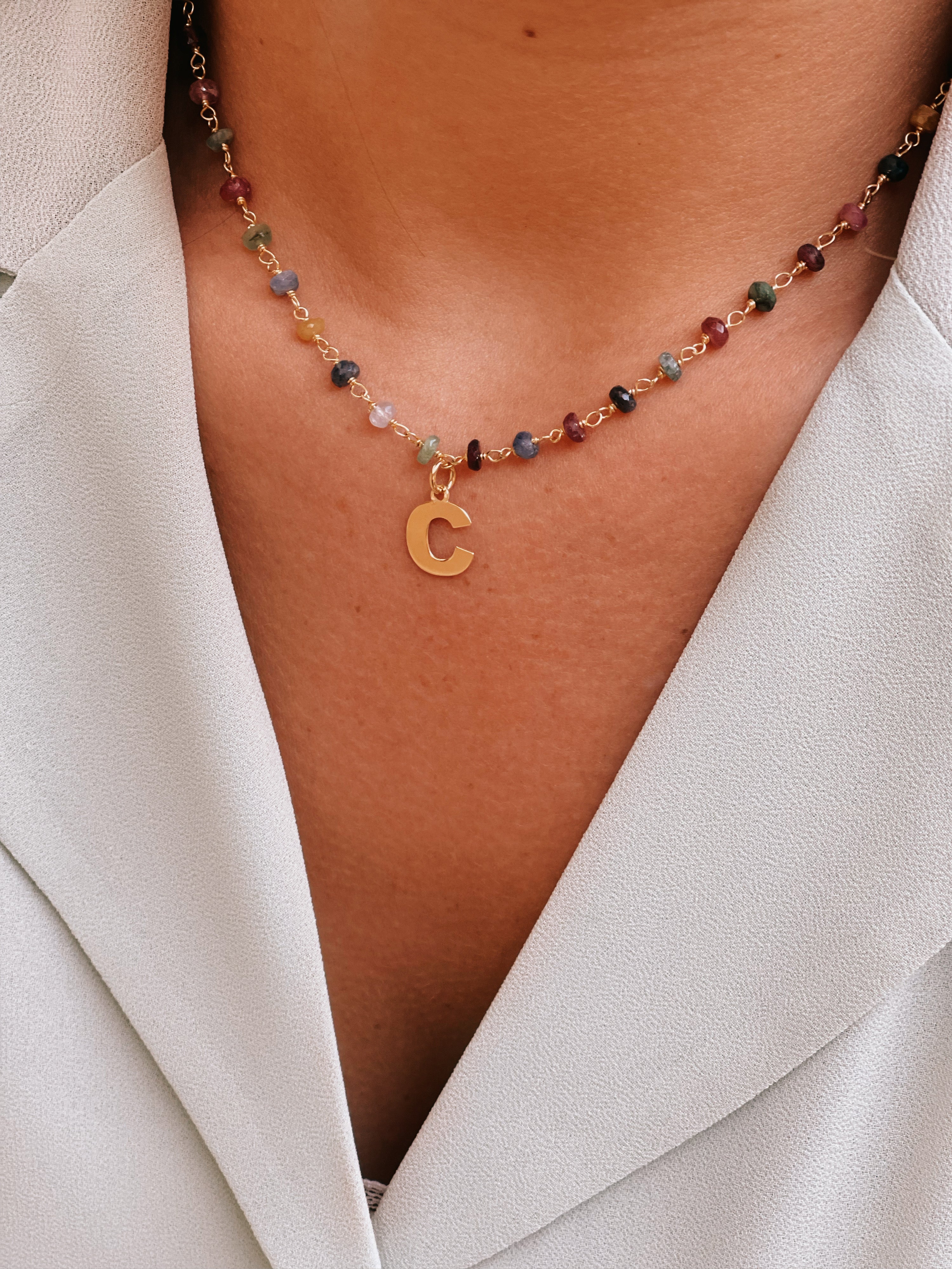 Collar Big Initial turmalina light