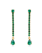 Pendientes Tenis lágrima verde
