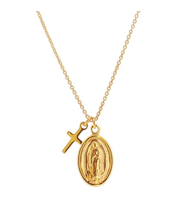 Virgin of Guadalupe Necklace with Cross