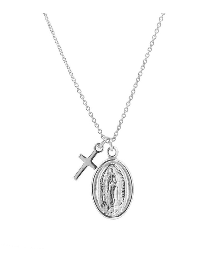 Collar Virgen de Guadalupe con Cruz Silver