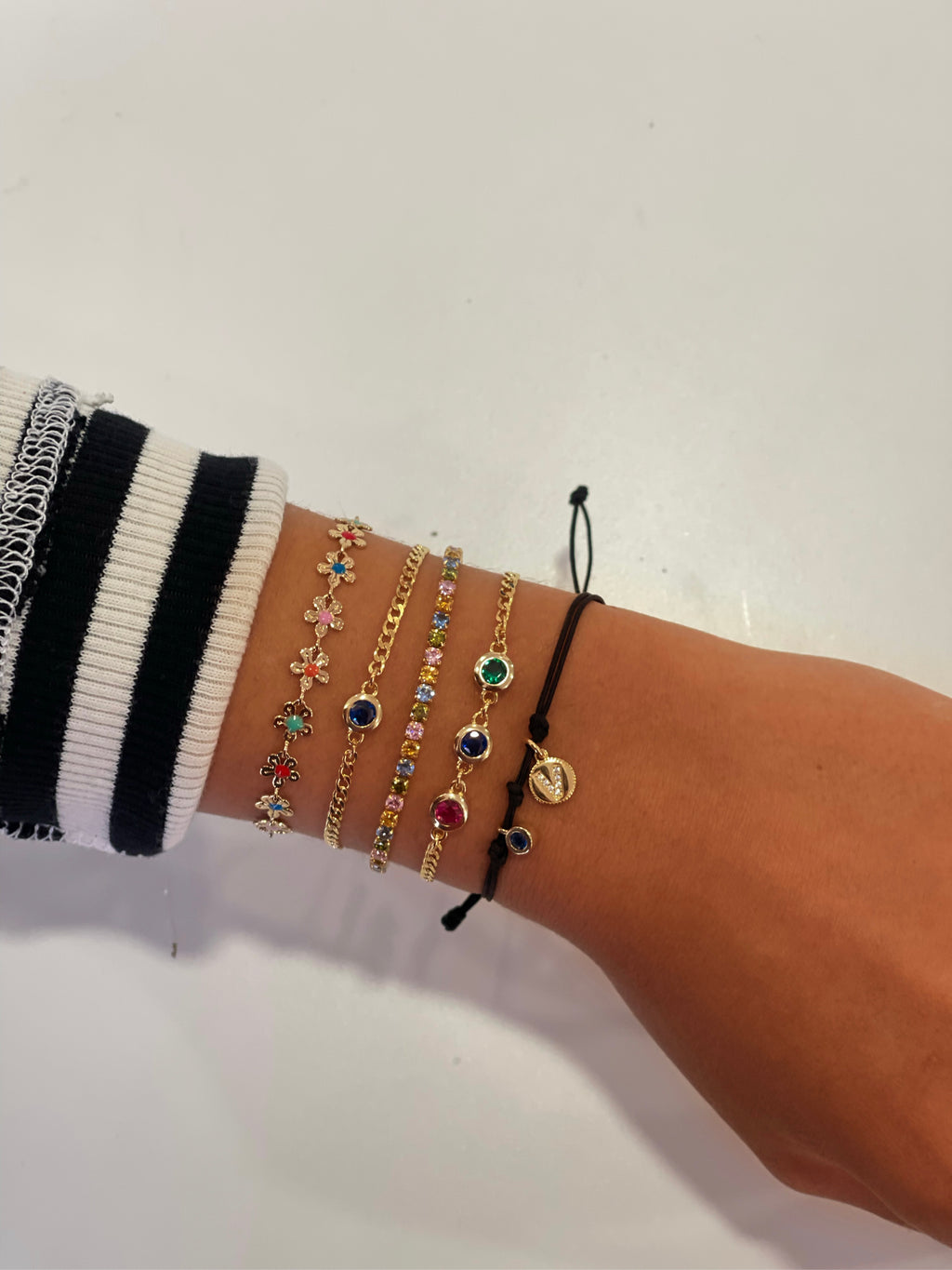 Pulsera Margaritas Enamel Multicolor