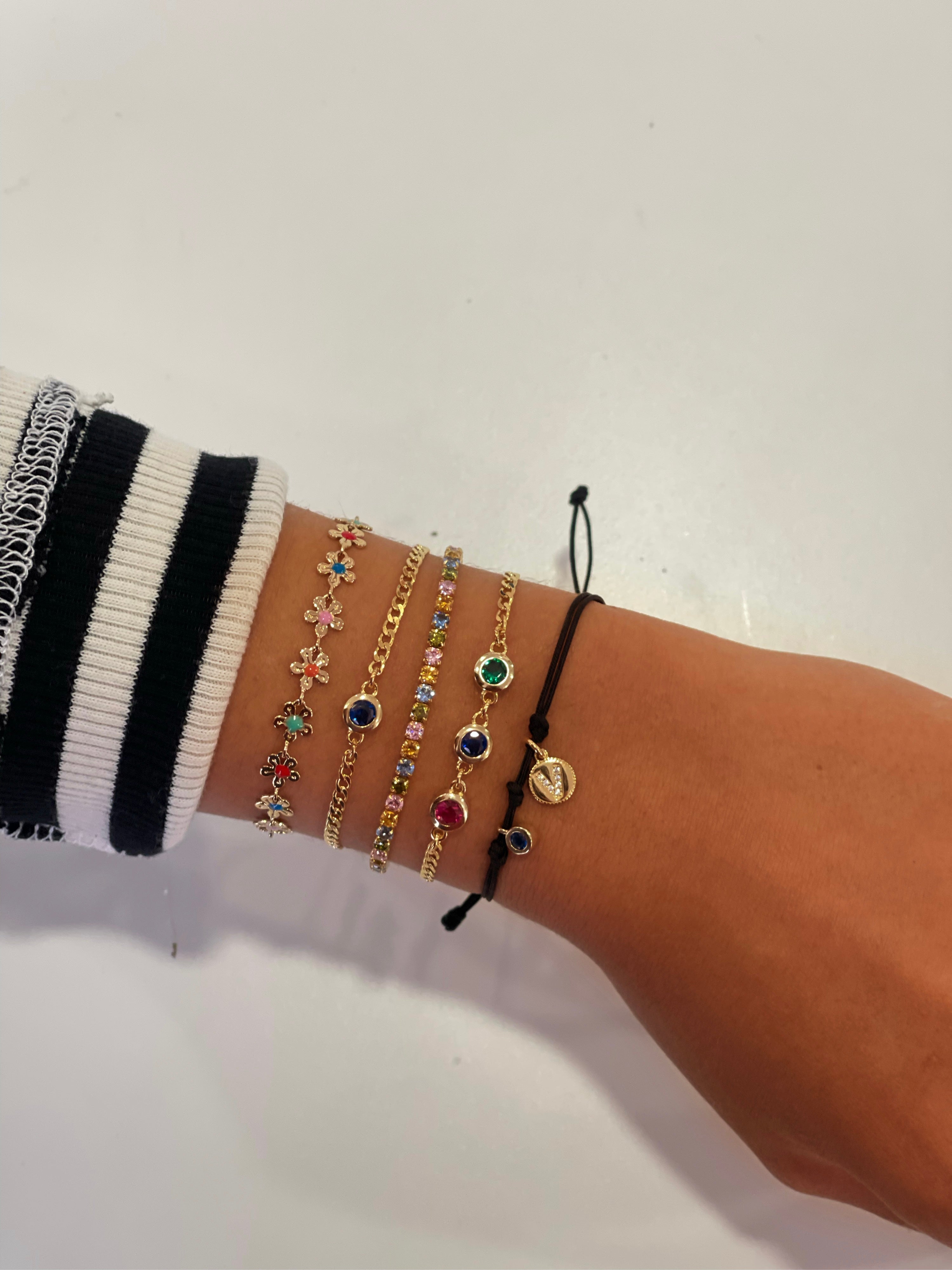 Pulsera Margaritas Enamel Multicolor