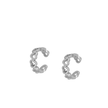 Earcuff mini hearts Silver