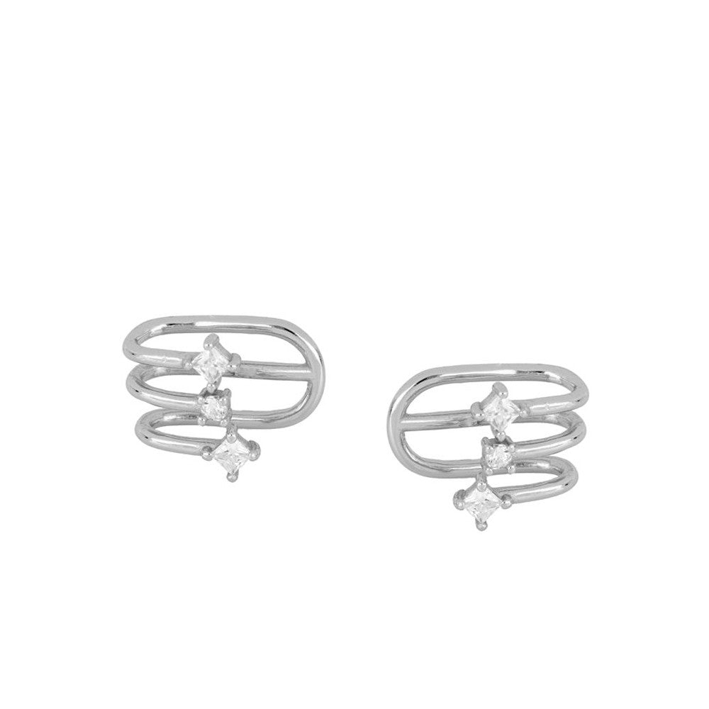 Earcuff triple Shine Silver