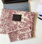 Funda personalizada Toile de jouy granate