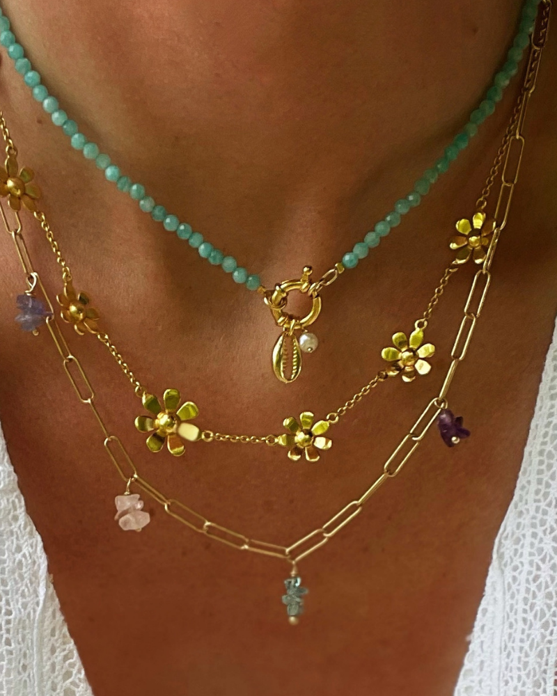 Collar Eternity mineral Amazonita