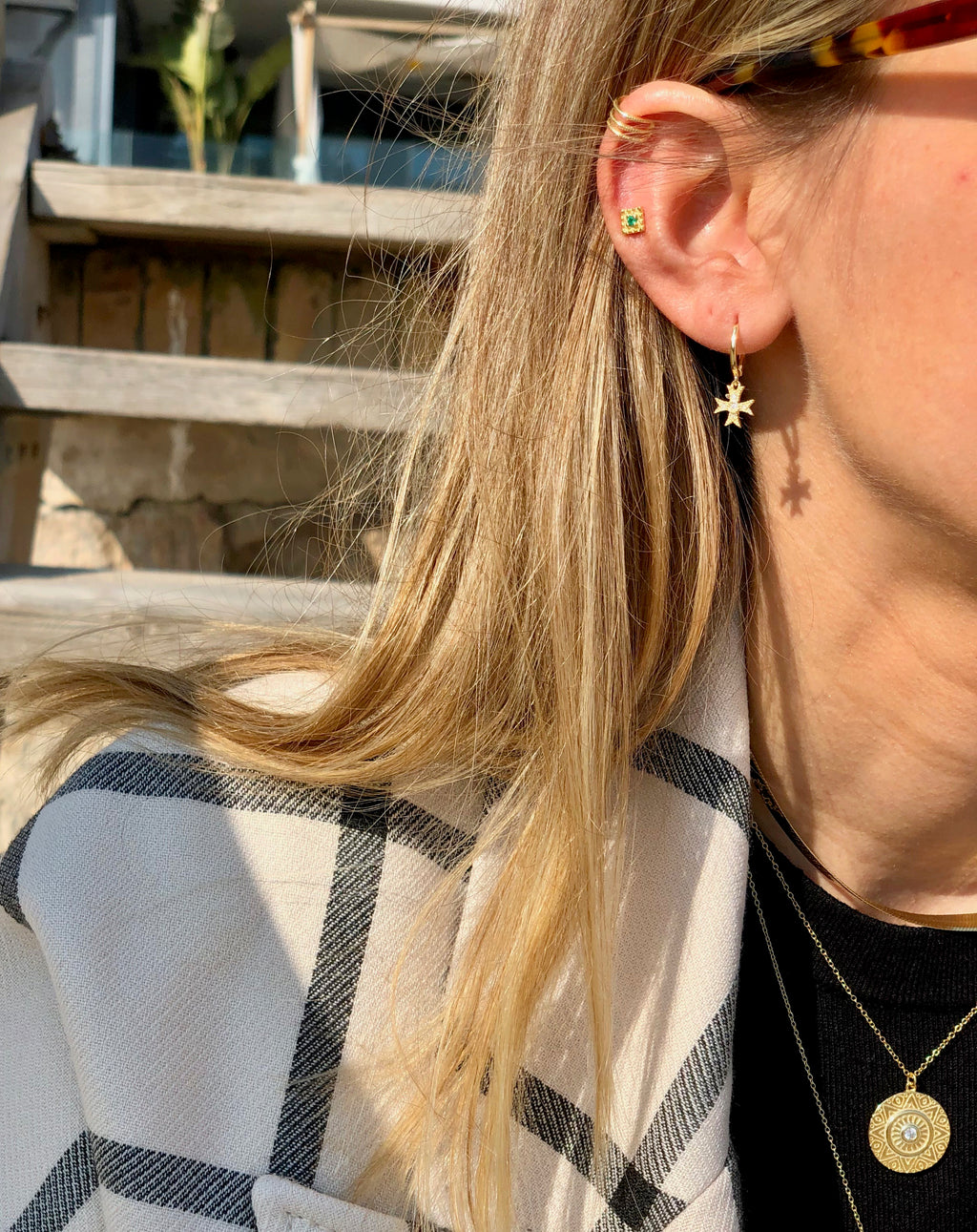 PENDIENTES MINI ROMBE GREEN