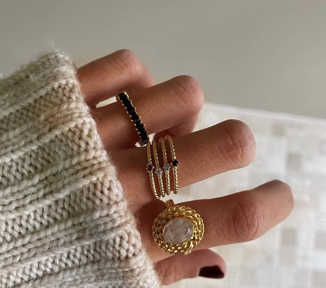 Anillo Ice Black Silver