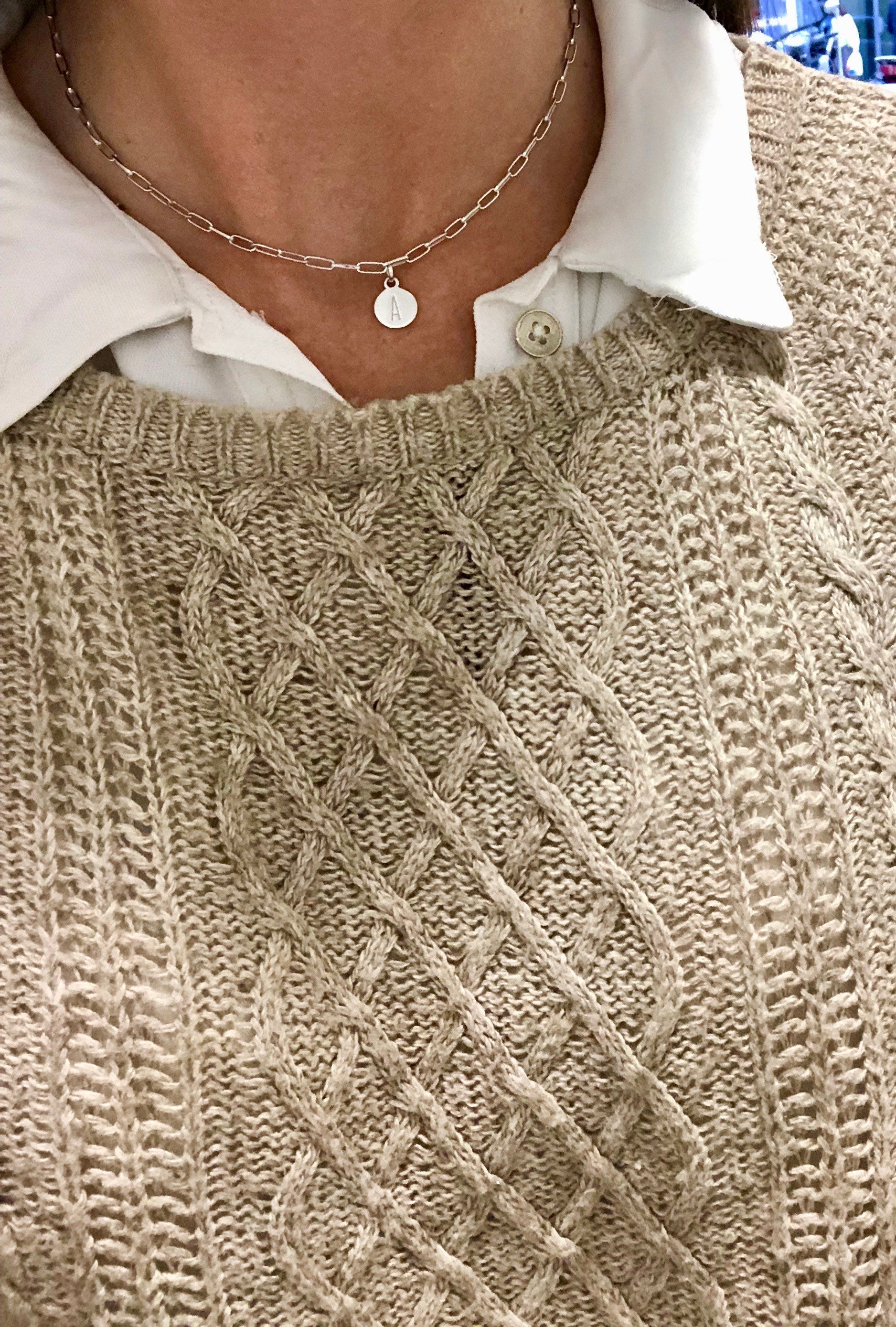 COLLAR MINI INITIAL VINTAGE SILVER