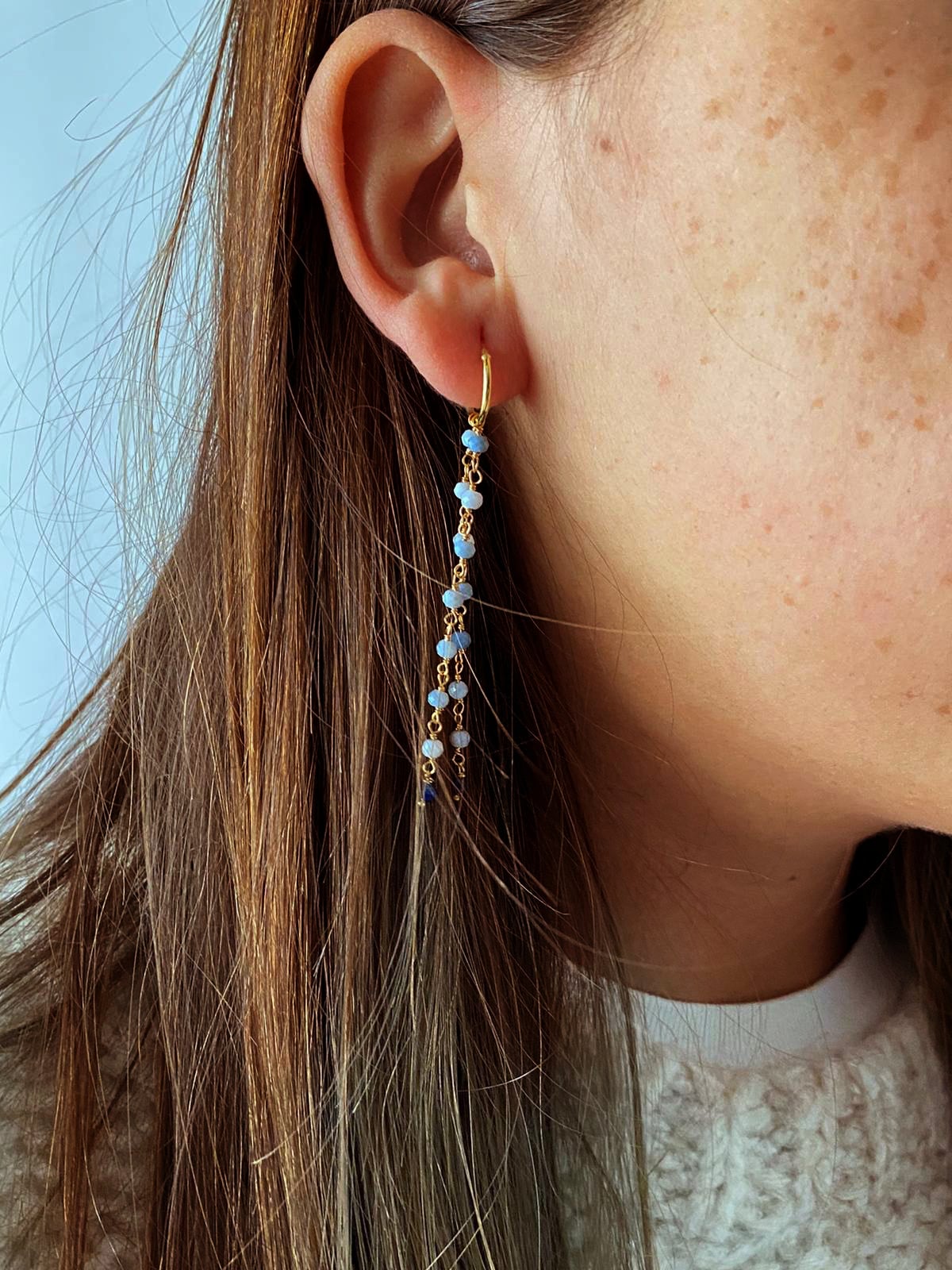 Sky rosary earrings