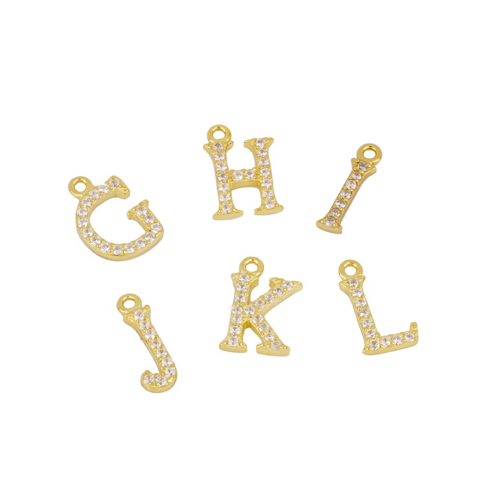 Charm inicial circonitas gold