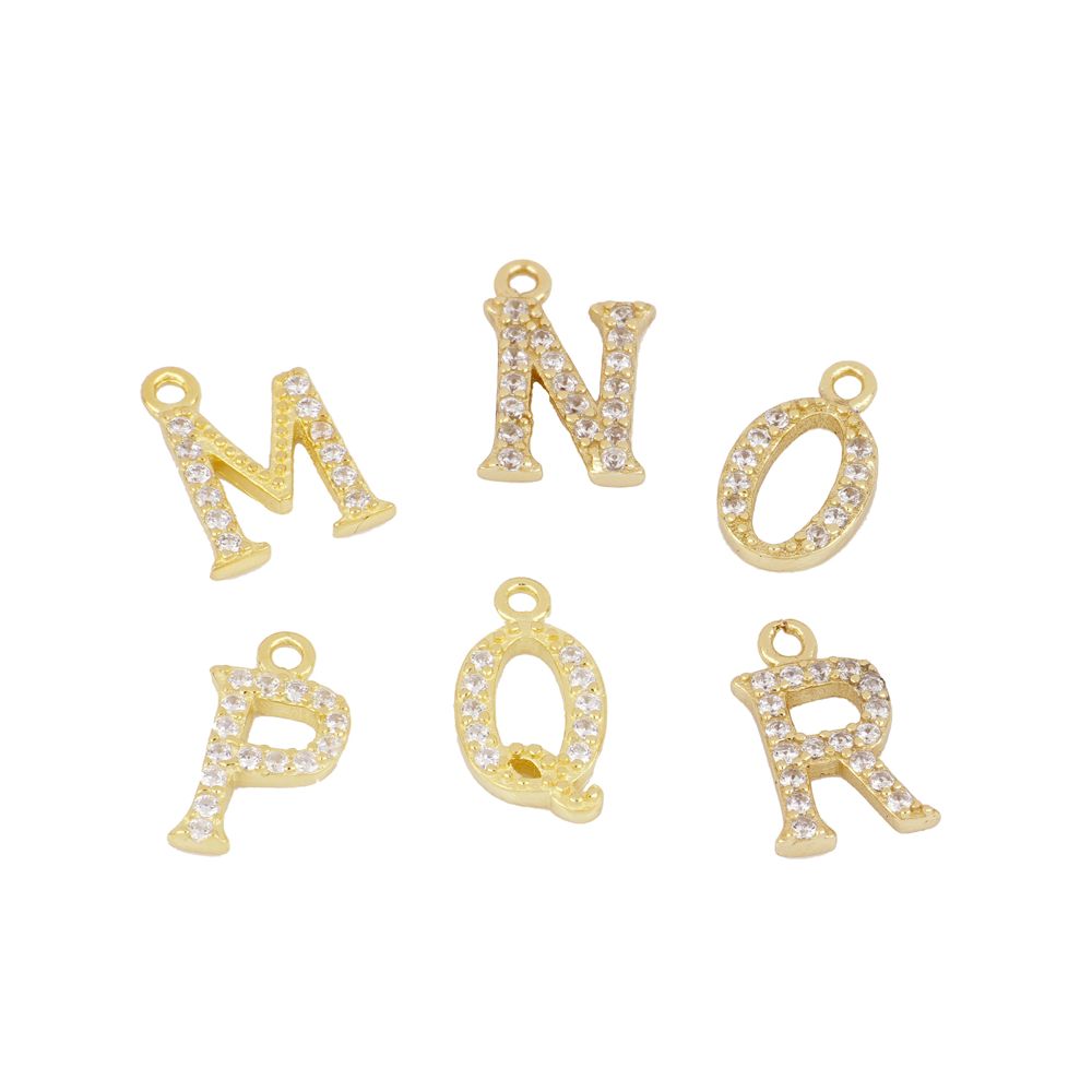 Charm inicial circonitas gold