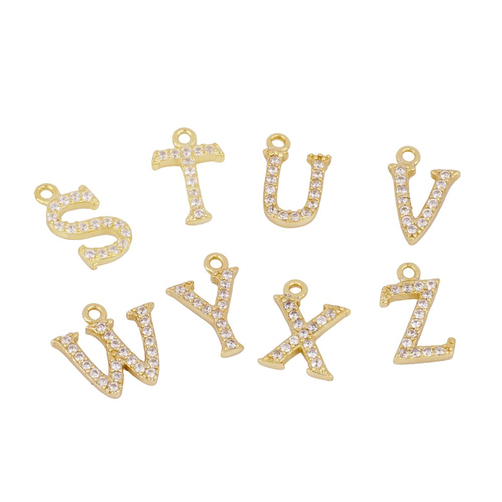 Charm inicial circonitas gold
