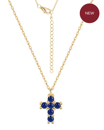 Sapphire Cross Necklace