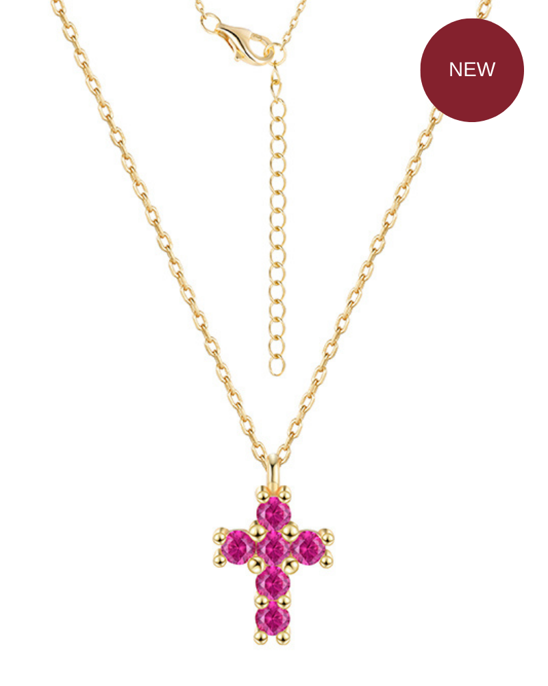 Ruby Cross Necklace