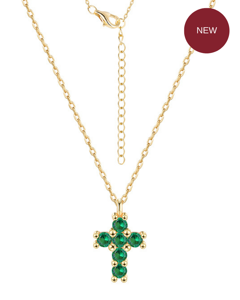 Emerald Cross Necklace