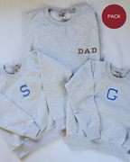 Pack Sudadera personalizada adulto + niño inicial grande