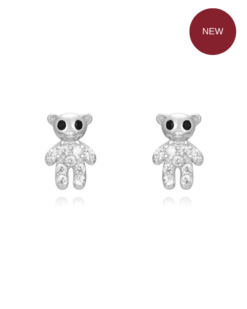 Pendientes mini bears shine silver