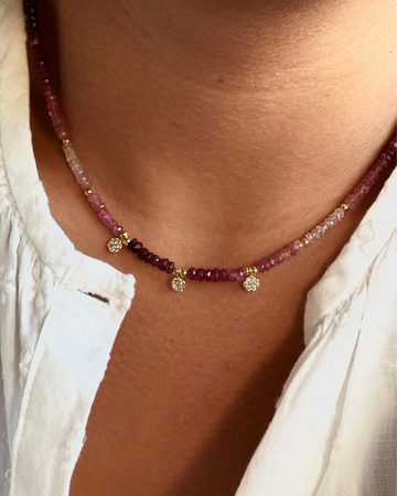 Rondelle Ruby Mineral Necklace 