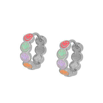 Multi Faces silver earrings