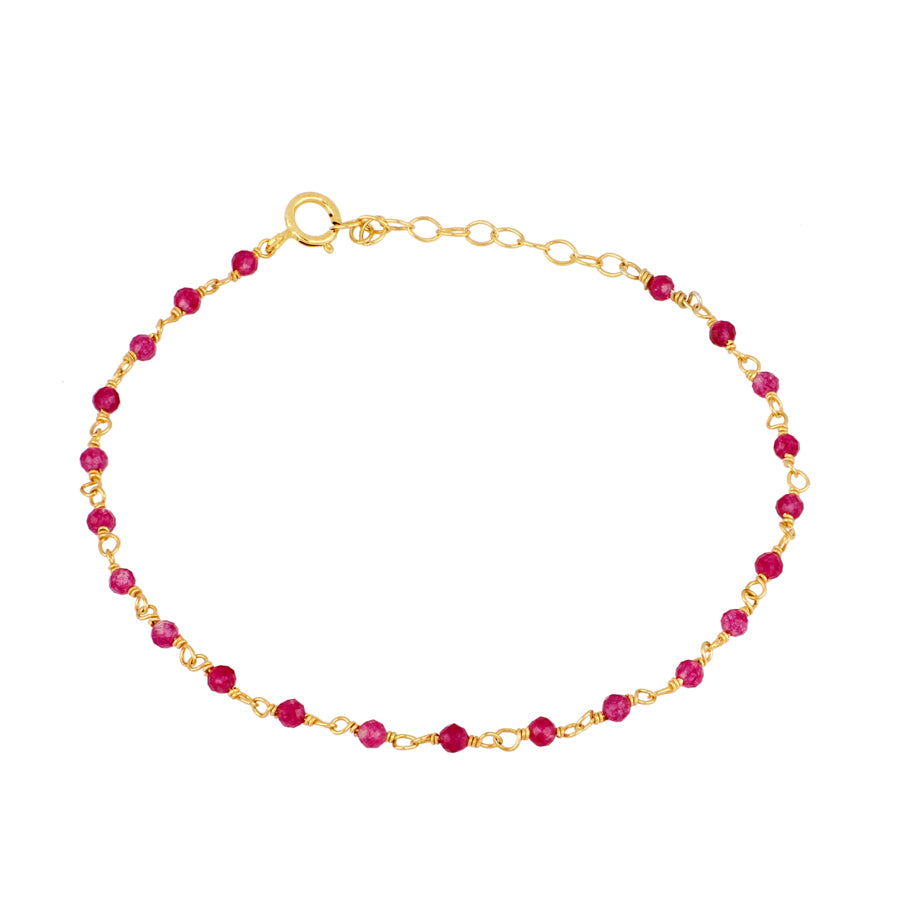 Pulsera rosario Jade fucsia