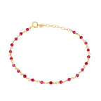 Pulsera rosario Jade fucsia