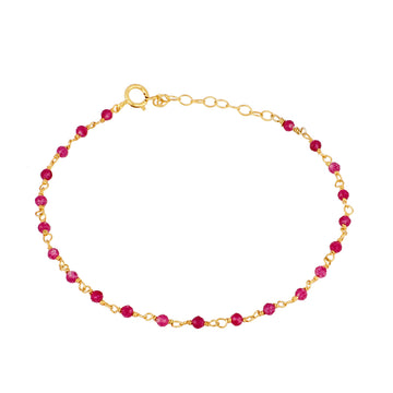 Fuchsia jade rosary bracelet