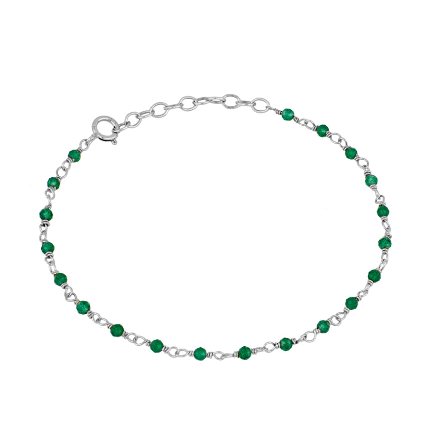 Pulsera rosario Jade verde Silver