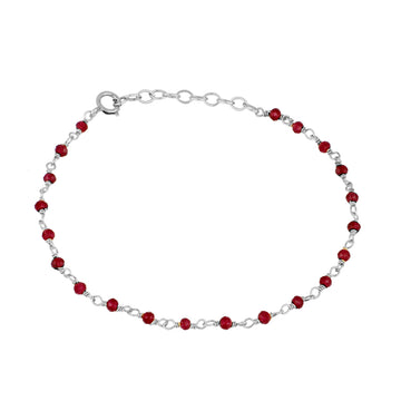 Pulsera rosario Jade rojo Silver