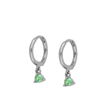 Pendientes circonita verde Turmalina silver