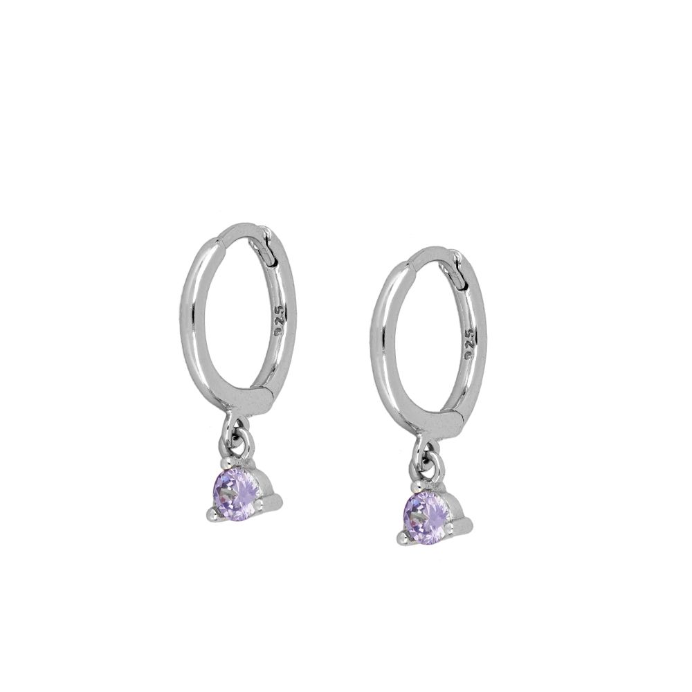 Pendientes circonita mia lila Silver