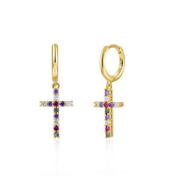 Pendientes Crosses Amatista