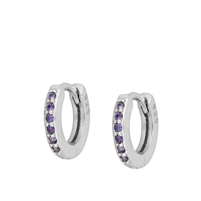 Pendientes Glass Violet Silver