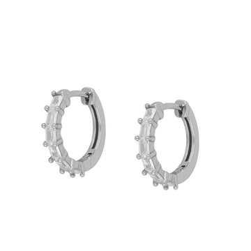 Venice White Silver Earrings