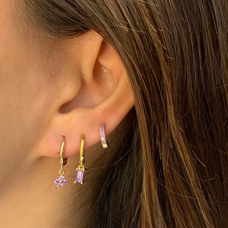 Glass Violet Earrings