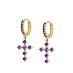 Pendientes Big Cross Violet