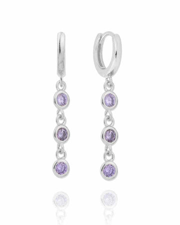 Pendientes Cascada Violet Silver