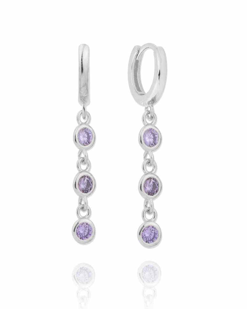 Pendientes Cascada Violet Silver