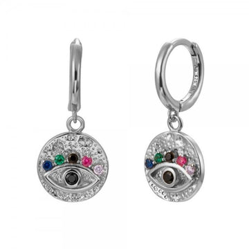 Eye Iris Silver Earrings