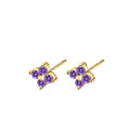 Violet mini flower earrings