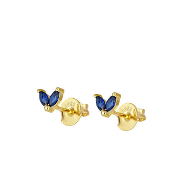 Blue lily earrings