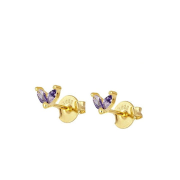 purple lily earrings