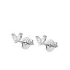 Pendientes lirio white silver