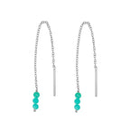 Pendientes large amazonita silver